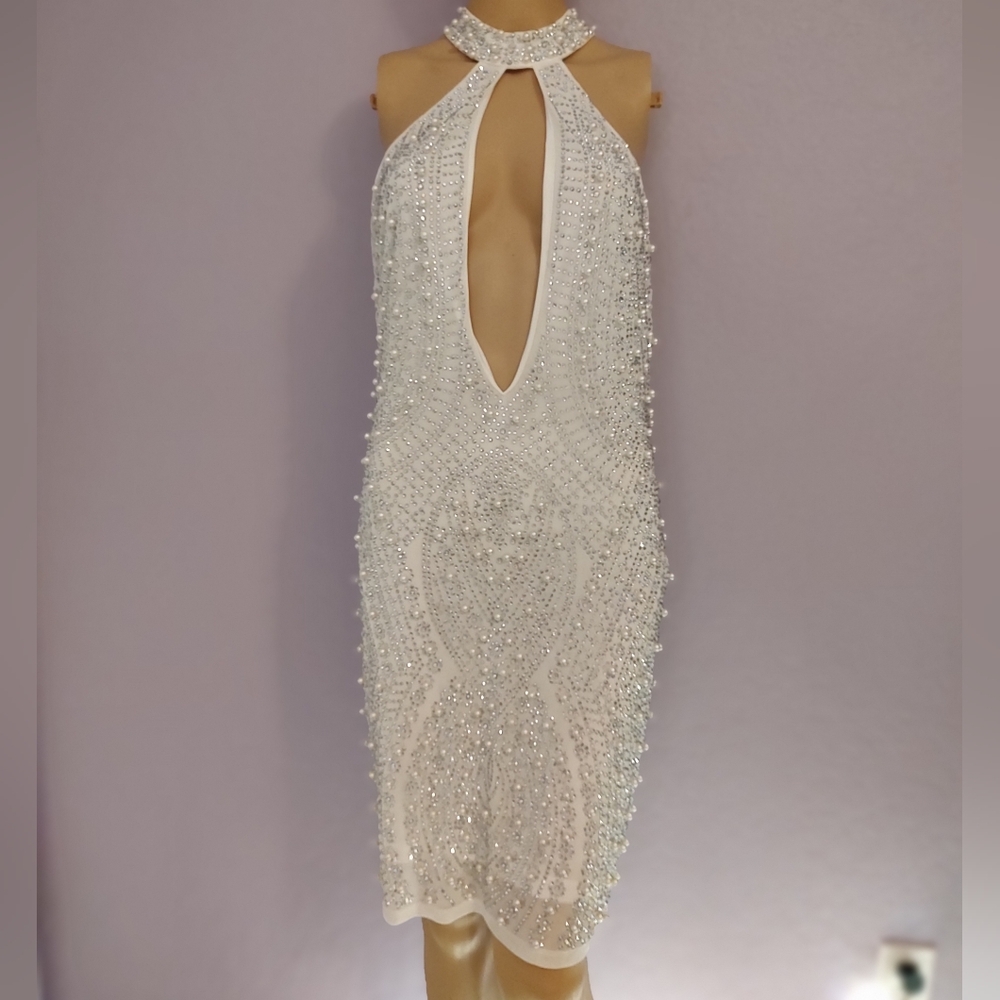 Video of Fashion Nova rhinestone and pearls mini dress